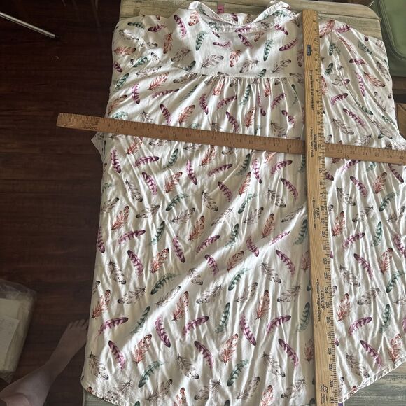 Torrid Button Up Top Bird Feathers Plus Sz 5X Boho Nature Stretch Pocket White - Picture 9 of 12